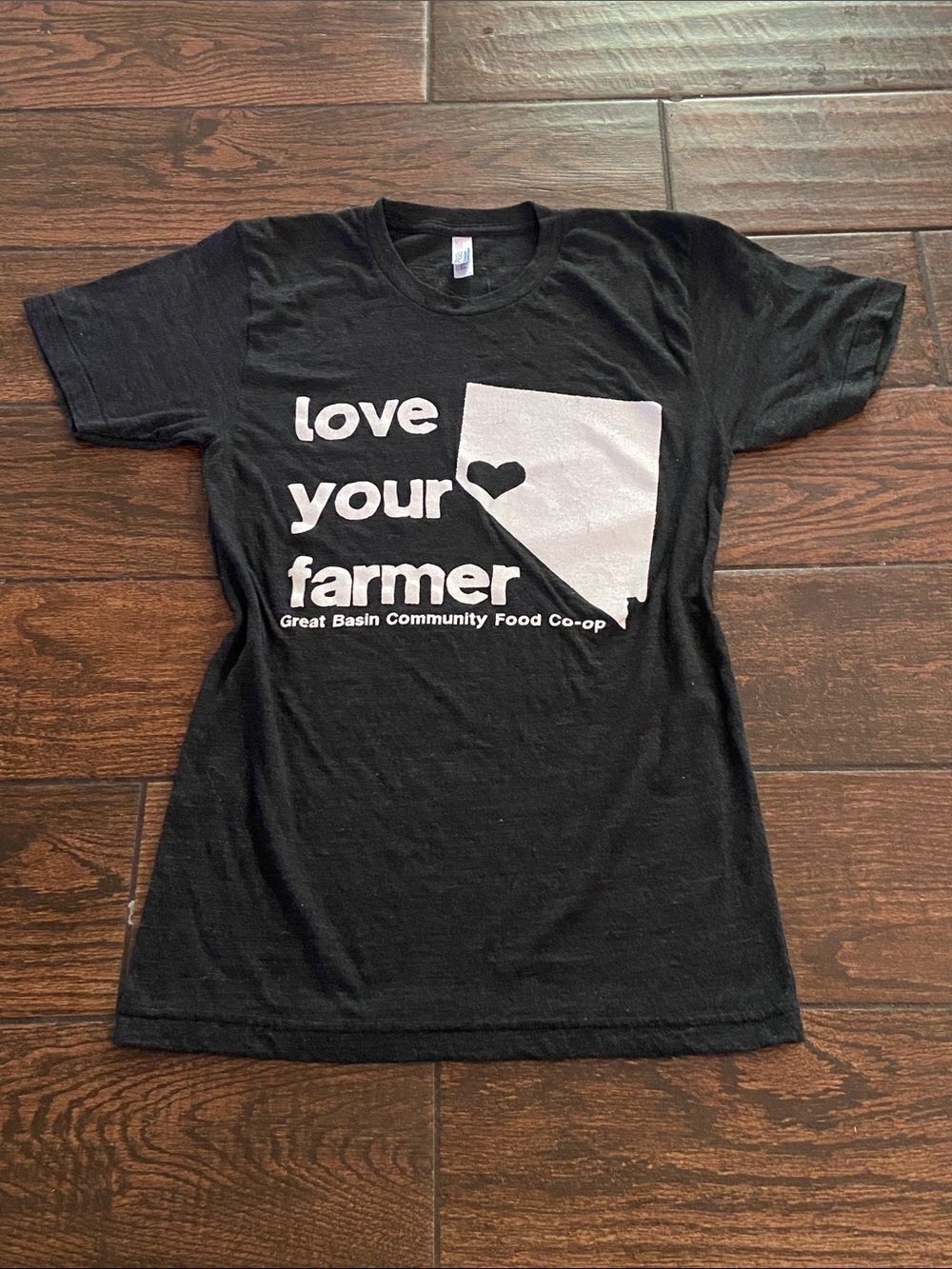 10/$50 American Apparel Black Shirt with Blue and Pink Tag Size S